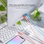 Nanocable Pack de 3 Cables Lightning a USB 2.0 de 1 m, Colores Rosa, Azul y Verde